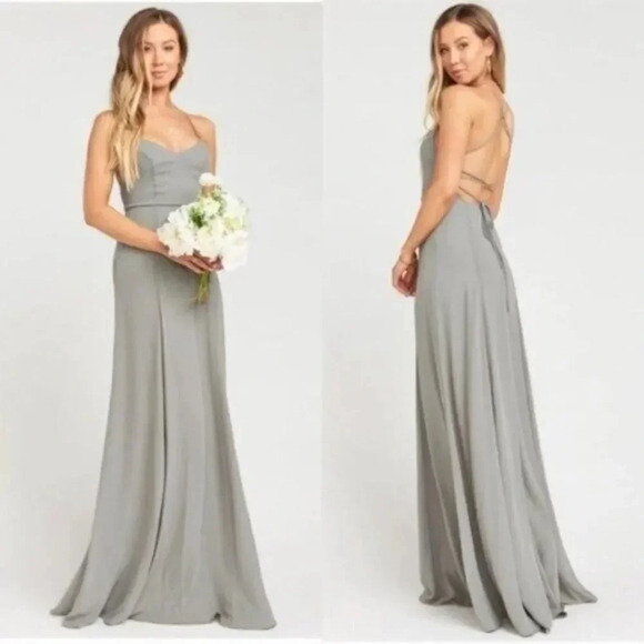 Show Me Your Mumu Godshaw Goddess Charcoal Gray Long Formal Gown S - Picture 1 of 6